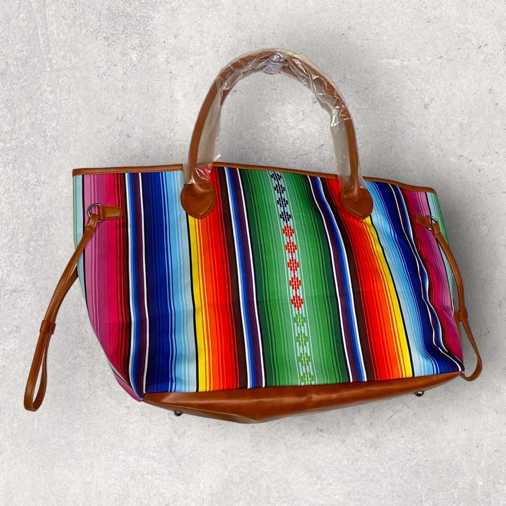 Multi-Color Stripe Travel Tote - Picture 2 of 4